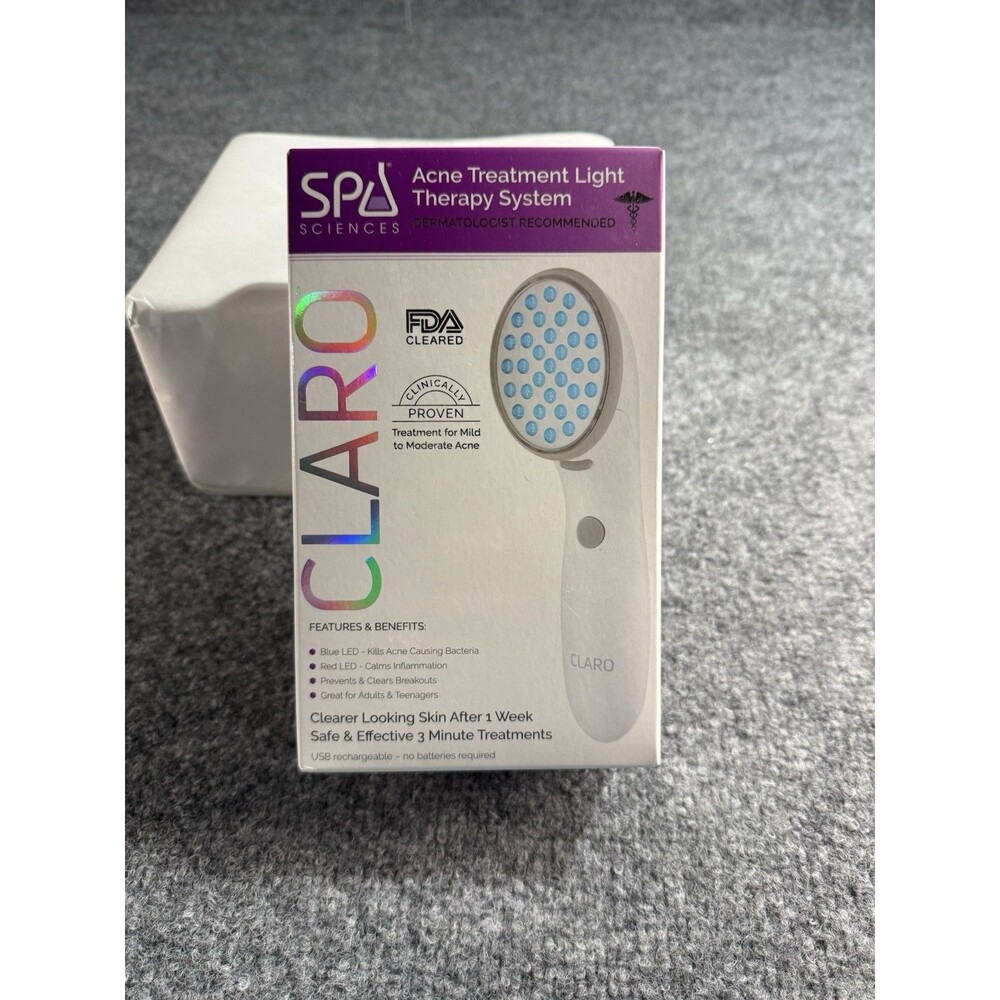 SPA SCIENCES CLARO FDA‑Cleared Red/Blue LED Acne Treatment System – NEW & SEALED